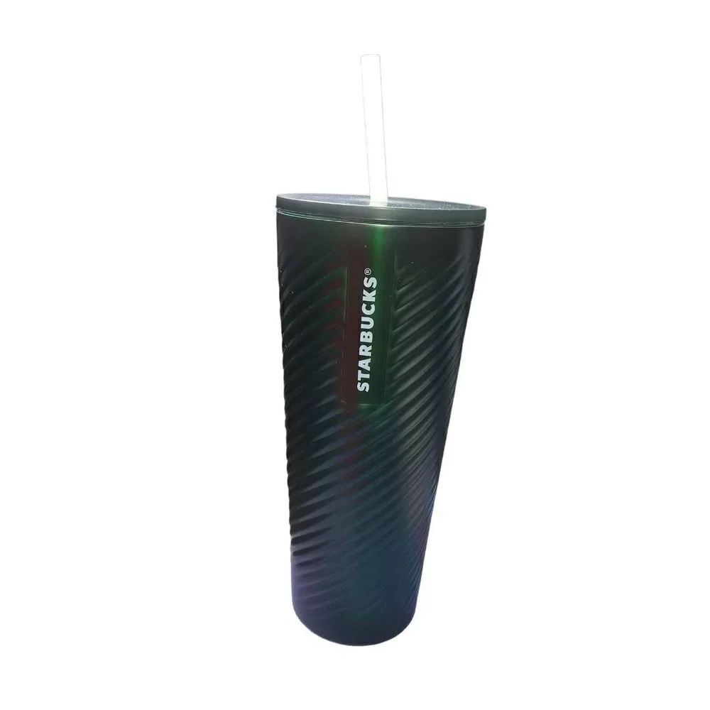 Starbucks 2022 Holiday Green Swirl Venti Stainless Steel Tumbler Cold Cup 24oz